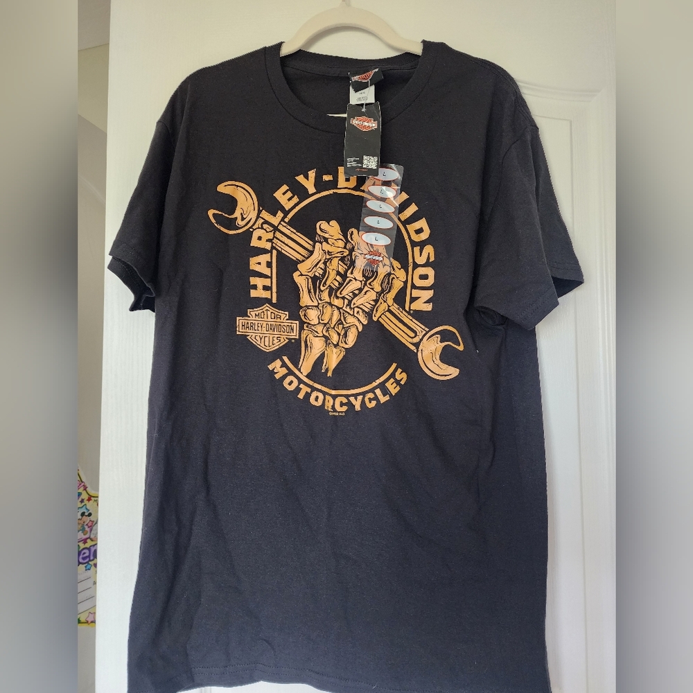 NWT Black Size Large Harley Davidson Tee Shirt Rock N Roll City Cleveland Ohio